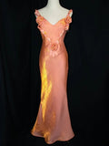 Charming Satin Flowers Long Mermaid Evening Dress Formal Prom Dress Y8219