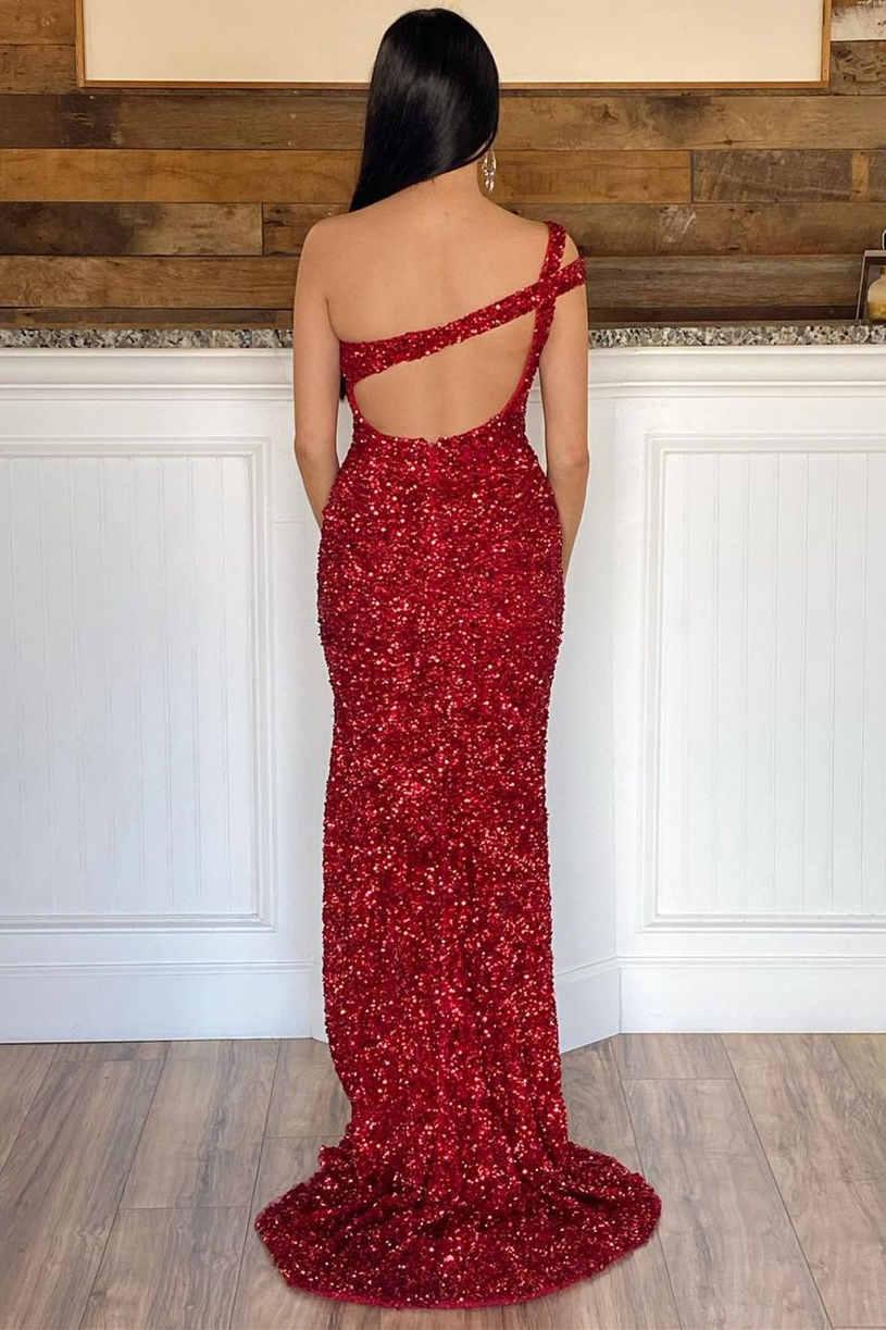 One Strap Prom Dress with Slit SYP115