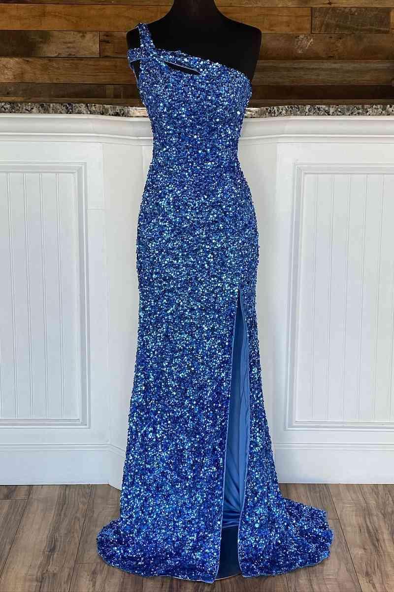 One Strap Prom Dress with Slit SYP115