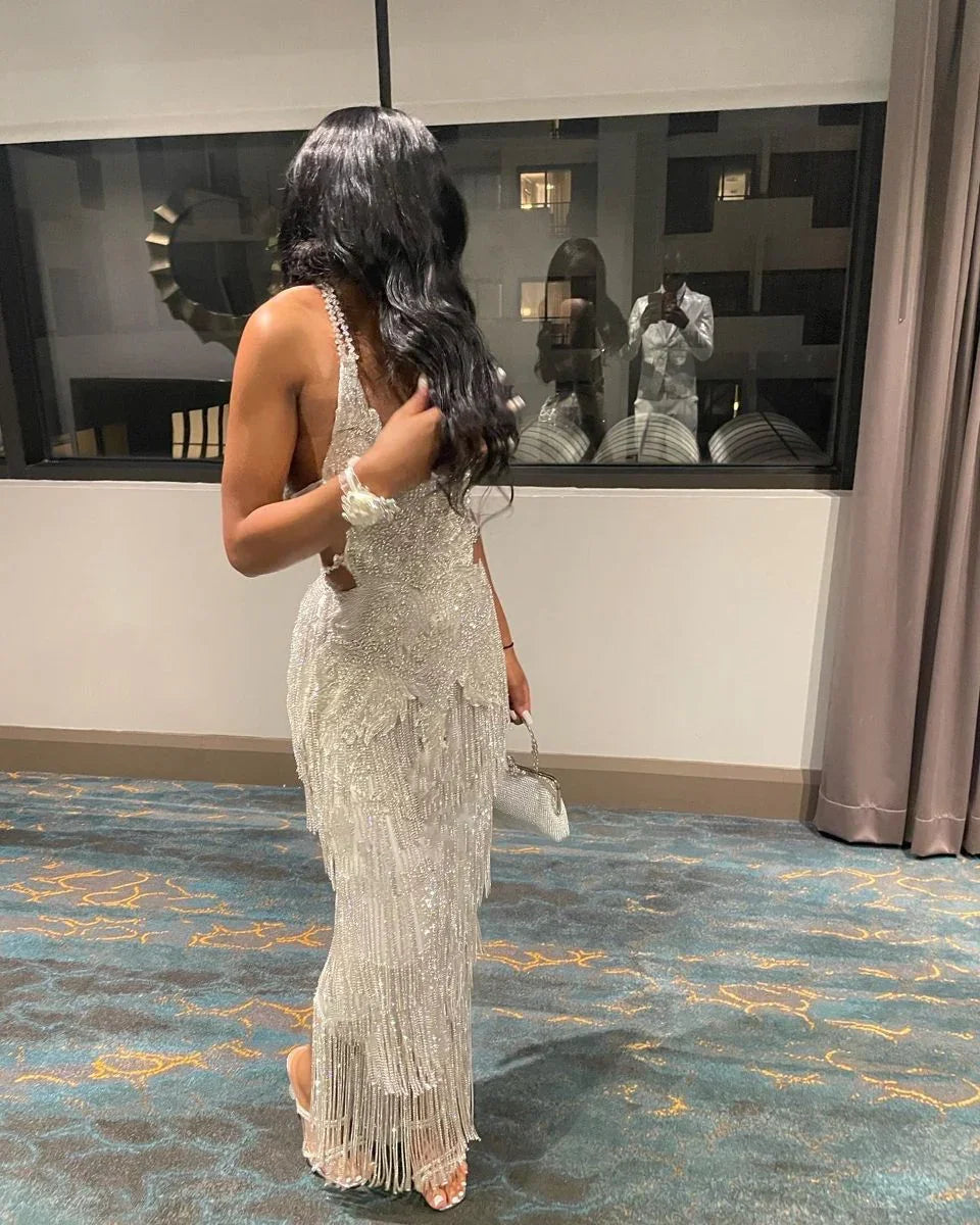 Luxurious Mermaid Sleeveless Evening Dress Glam Dress Y5903