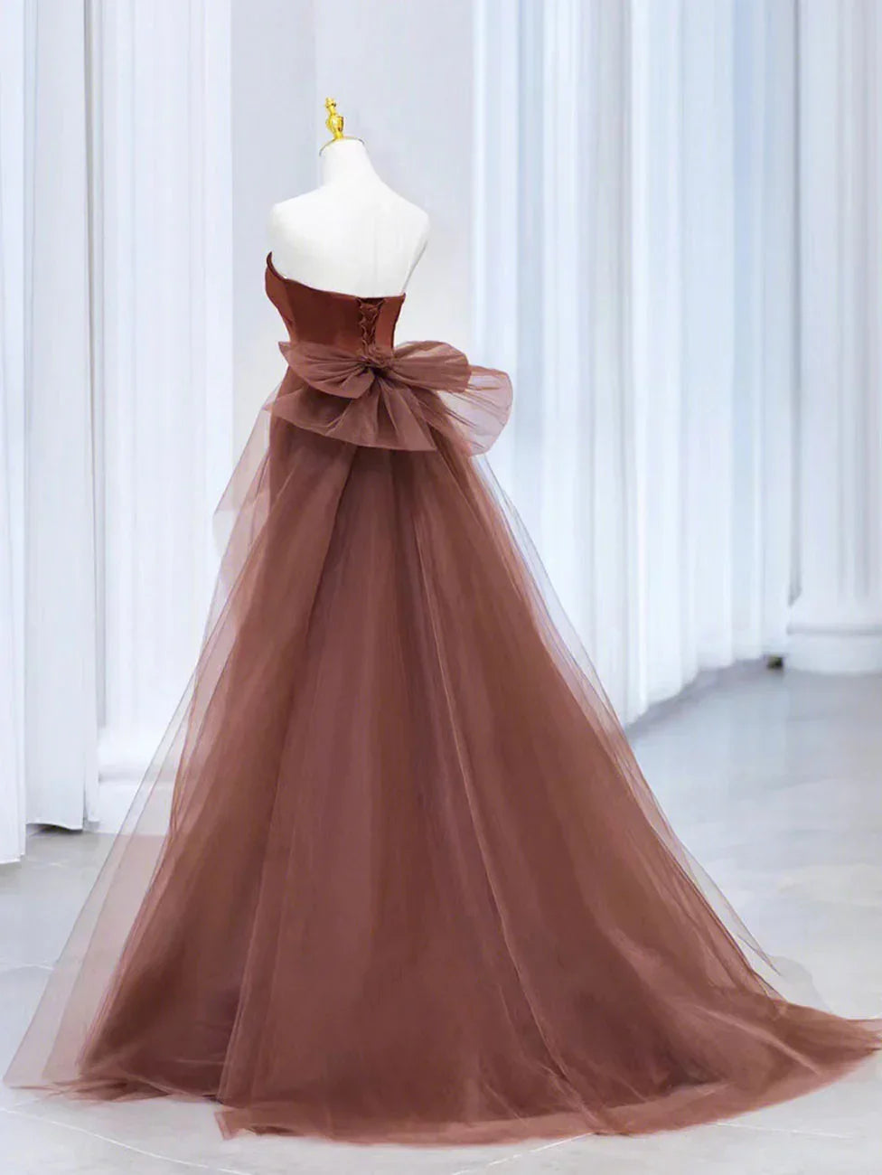 Mermaid Tulle Satin Long Prom Dress Mermaid Evening Dress Y6627