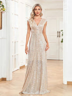 Sweep Train Sparkly Sequin Luxurious Evening Long Dresses Formal Occasion Elegant Prom Dress 2025 Luxury Gown Birthday