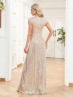 Sweep Train Sparkly Sequin Luxurious Evening Long Dresses Formal Occasion Elegant Prom Dress 2025 Luxury Gown Birthday