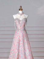 Gorgeous Pink Sequin Beaded ALine Prom Dress Evening Dress Y8637