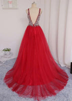 V Neckline Prom Dress Tulle Skirt Evening Dress Graduation Party Dress Formal Dress Dresses For Prom Special Occasion Dress Y792