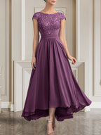 A-line Scoop Floor-Length Lace Chiffon Mother of the Bride Dress With Sequins