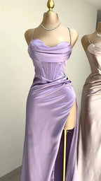 Mermaid Sweetheart Neck Lavender Long Prom Dress Formal Evening Dress Y2507