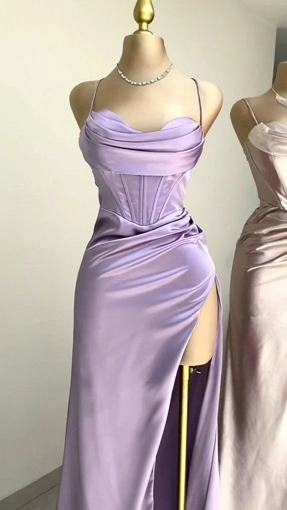 Mermaid Sweetheart Neck Lavender Long Prom Dress Formal Evening Dress Y2507