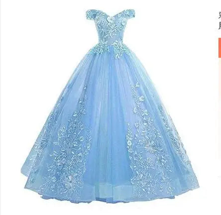 Luxury Gold Lace Quinceanera Party Dress Ball Gown 12 Colors