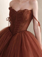Glamorous A-line Spaghetti Straps Tulle Ball Gown,16th Birthday Dress Y7176