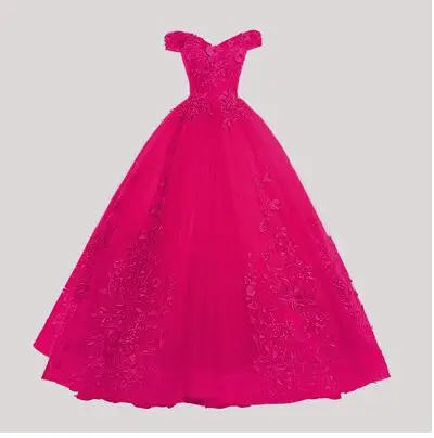 Luxury Gold Lace Quinceanera Party Dress Ball Gown 12 Colors