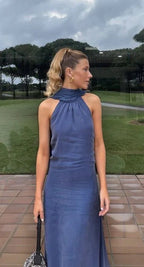 Chic Backless Sleeveless Prom Dress Formal Evening Dress Y2809