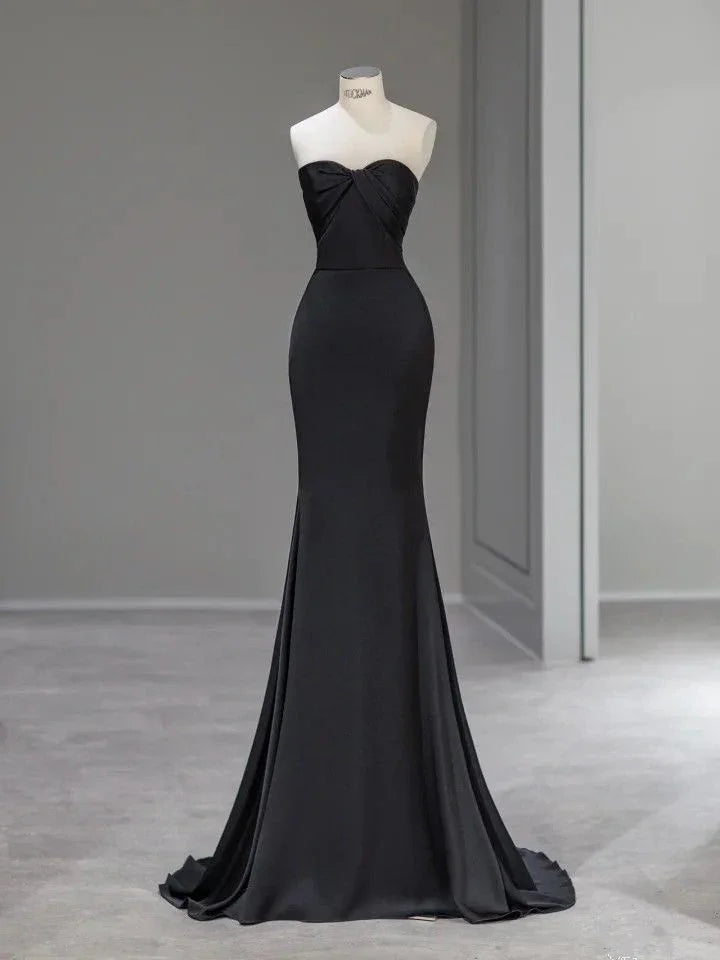 Charming Black Mermaid Prom Dress Black Evening Dress Pageant Dress Y4507