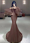 Elegant Mermaid Brown Evening Dress Pageant Dress Y7140