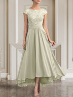 A-line Scoop Floor-Length Lace Chiffon Mother of the Bride Dress With Sequins