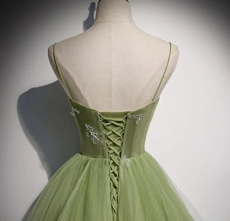 Girls Formal Evening Dress Women's Prom Dresses Party Graduation Gowns Long Green Party Dresses Y4379
