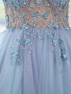 Boutique Evening Dresses Luxury Beaded Prom Dress Luxury Evening Party Dresses Spaghetti Strap Dressblee