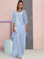 Chiffon Mother of the Bride Pantsuits with Jacket