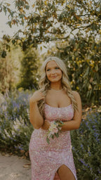 Stunning Pink Mermaid Prom Dress With Split Pink Evening Dress Y5487