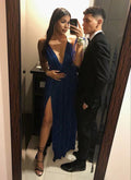 Sexy Deep V Neck Evening Dress High School Dance Prom Y6324