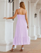 Spaghetti Strap Chiffon Bridesmaid Dress Ankle Length Formal A Line Cocktail Party Homecoming Dress for Juniors  SEA28028
