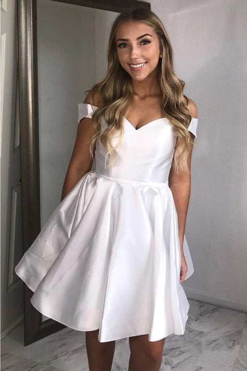 Simple Off the Shoulder Homecoming Dresses Lace up Homecoming Dress