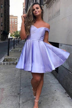 Simple Off the Shoulder Homecoming Dresses Lace up Homecoming Dress