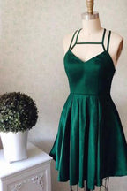 Halter Dark Green Homecoming Dress Short Prom Dress Party Dress