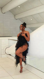 Sexy Black Evening Dress,Unique Black Evening Gown Y2217