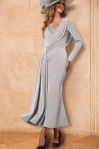 Sheath/Column Long Sleeveless Ankle-Length Mother of the Bride Dresses