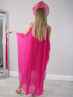 V-Neck Sleeveless Ankle-Length Mother of the Bride Dresses with Diamanté