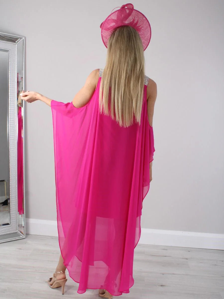 V-Neck Sleeveless Ankle-Length Mother of the Bride Dresses with Diamanté
