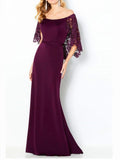 Sheath/Column Off-the-Shoulder Mother of the Bride Dresses with Lace