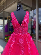 V Neck Lace Prom Dresses,V Neck Long Lace Formal Evening Dresses Y1560