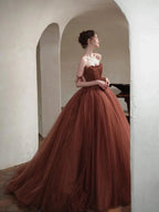 Glamorous A-line Spaghetti Straps Tulle Ball Gown,16th Birthday Dress Y7176