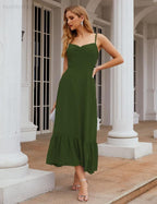 Spaghetti Strap Chiffon Bridesmaid Dress Ankle Length Formal A Line Cocktail Party Homecoming Dress for Juniors  SEA28028
