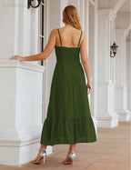 Spaghetti Strap Chiffon Bridesmaid Dress Ankle Length Formal A Line Cocktail Party Homecoming Dress for Juniors  SEA28028