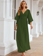 Chiffon Bridesmaid Dresses with Split for Women Wedding Long Party Prom Gown Flutter Sleeve SEA28045
