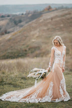 Mermaid Long Sleeves Bohemian Wedding Dresses With Appliques