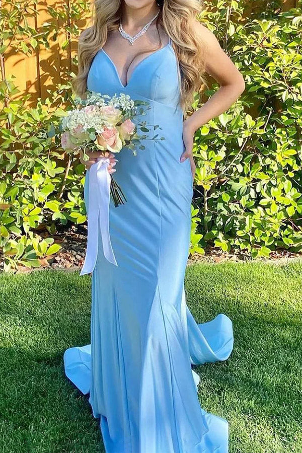 Mermaid Tight Orange Long Prom Dress Formal Gown
