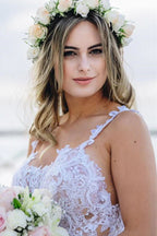 Mermaid Spaghetti Straps Lace Wedding Dress Beach Bridal Gown