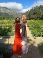 Elegant Off The Shoulder Chiffon Slit Prom Dress Pink Formal Evening Dress Y8236