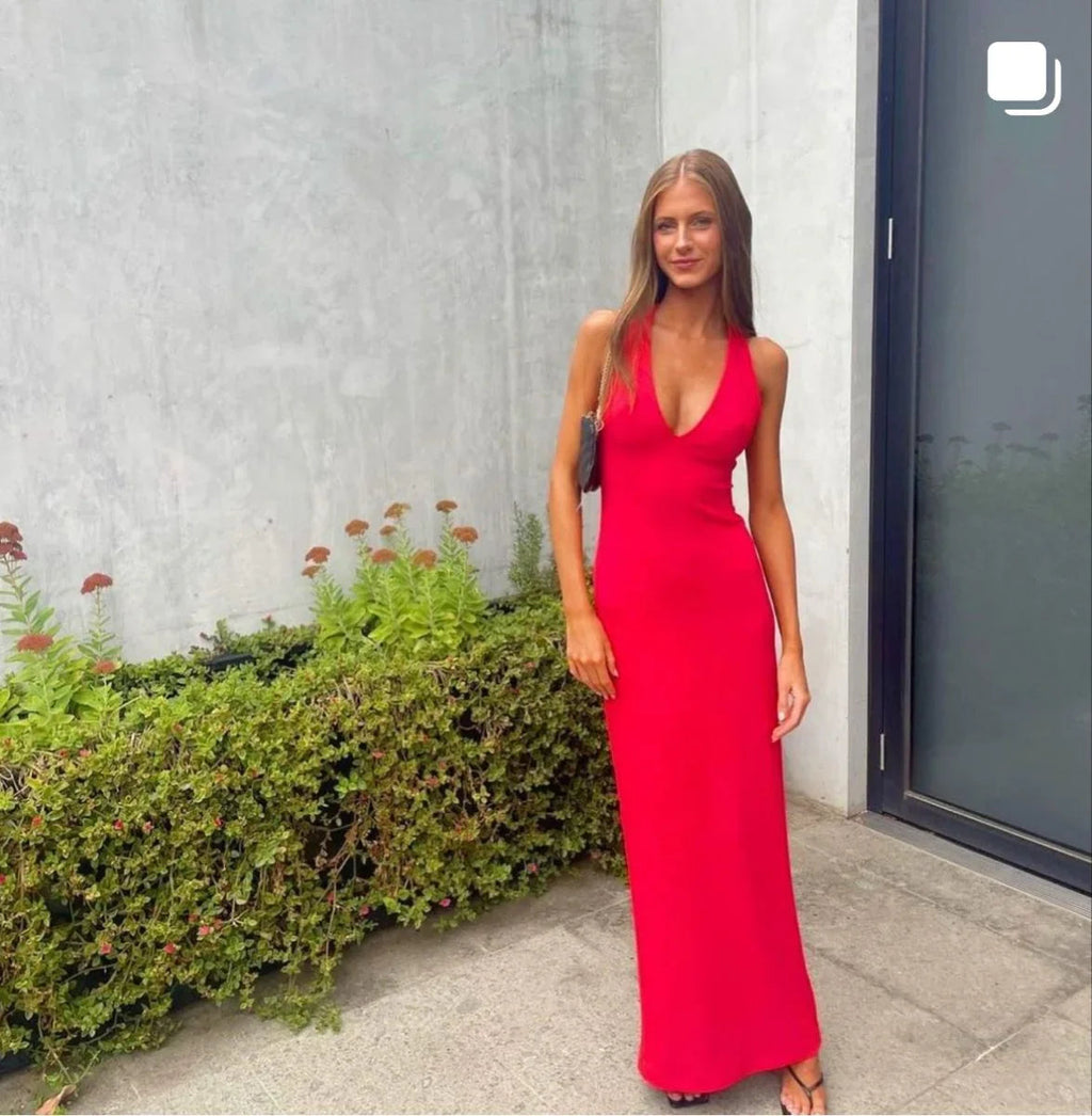 Elegant Red Sheath Prom Dress Red Evening Dress Y5208
