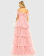 Off the Shoulder High Low Tulle Prom Gown SYP179