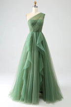 One Shoulder Prom Dress A Line Evening Dress SYP183