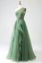 One Shoulder Prom Dress A Line Evening Dress SYP183