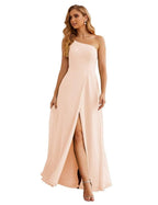One Shoulder Chiffon Bridesmaid Dresses Long Formal Homecoming Prom Gowns for Women Party Wedding Evening SEA28052
