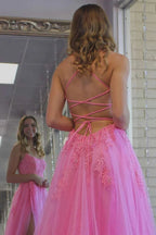 Yellow Prom Dress Appliqued With Slit SYP97