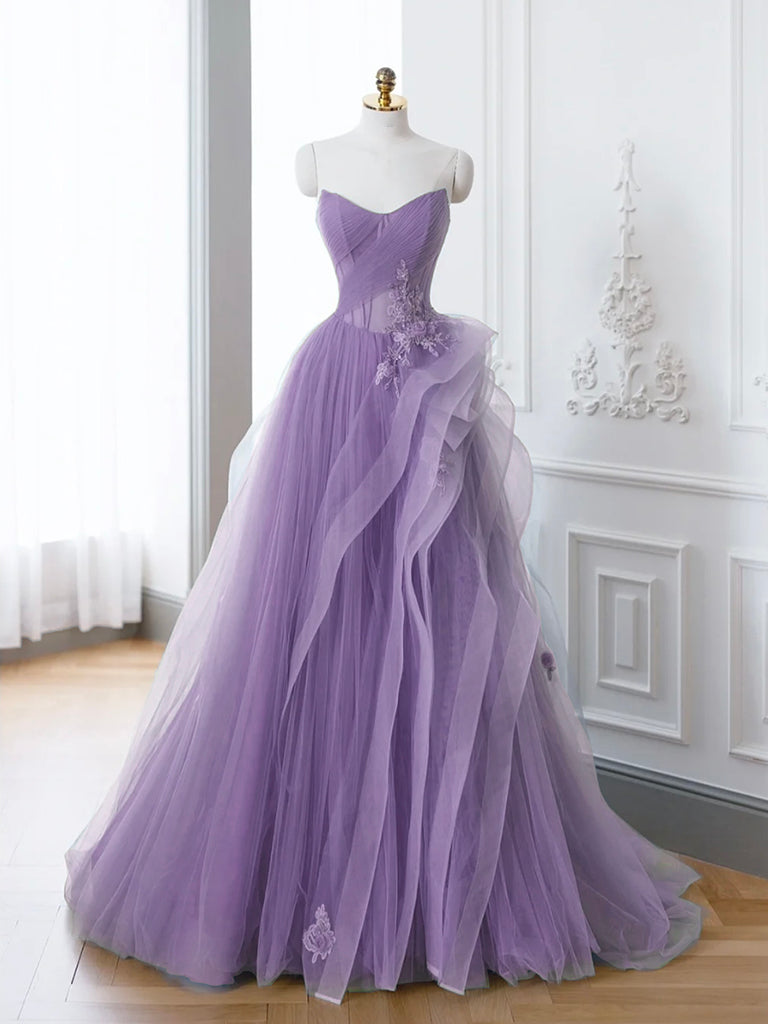 A-Line Off Shoulder Long Prom Dress Lace Long Evening Dress