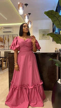 Elegant And Stylish Ladies Long Gown,Retro A-line Evening Dress Y4055